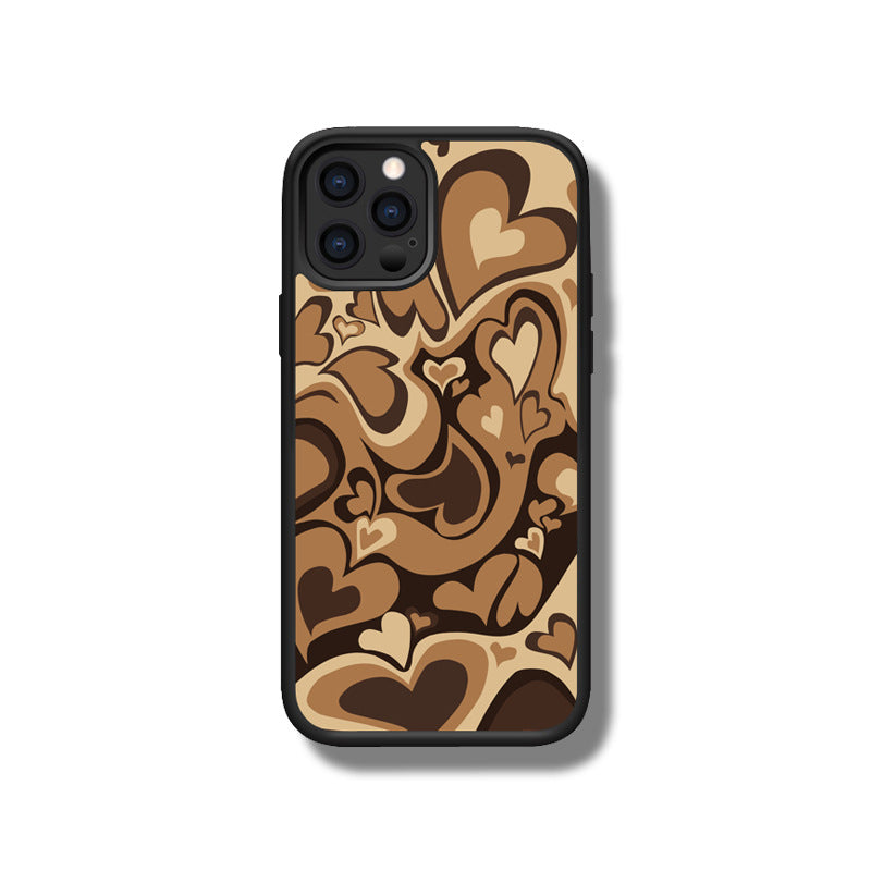 Funda iPhone - Retro Heart color marrón